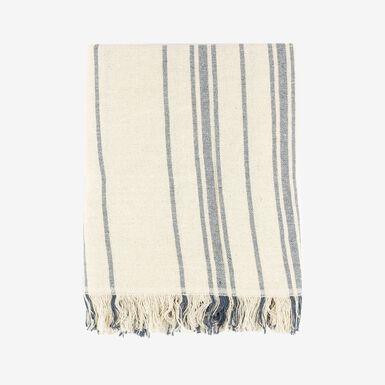 Plaid de algodón con rayas azules Niza 125x15cm