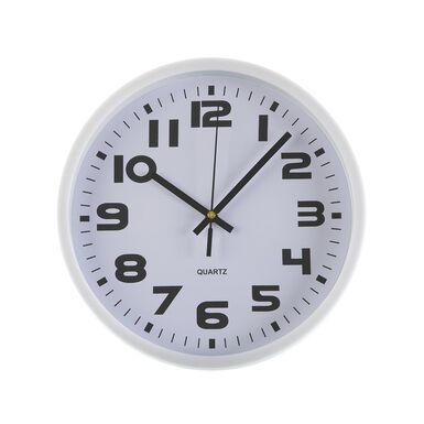 Reloj de pared de pl&aacute;stico blanco &Oslash;25cm