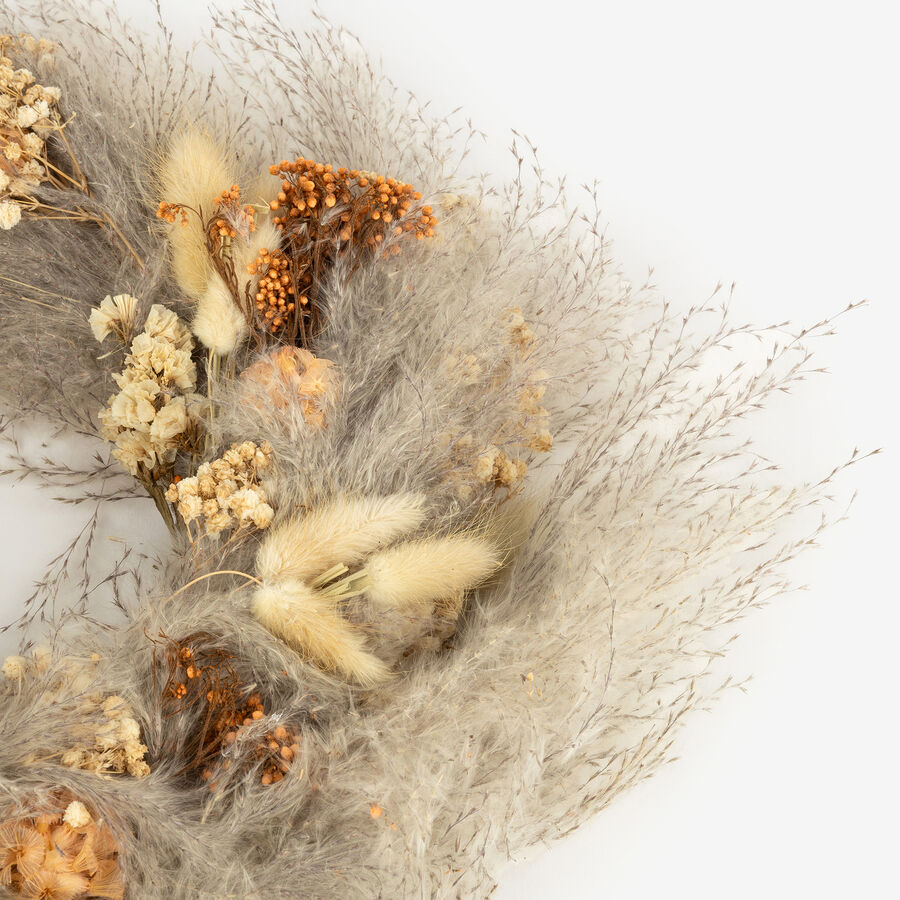Corona decorativa flores secas Ø38cm