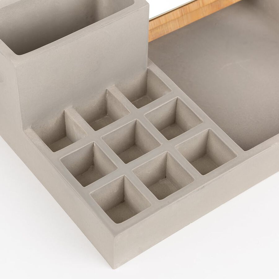 Joyero de bambu con espejo Midi 8x8x22cm