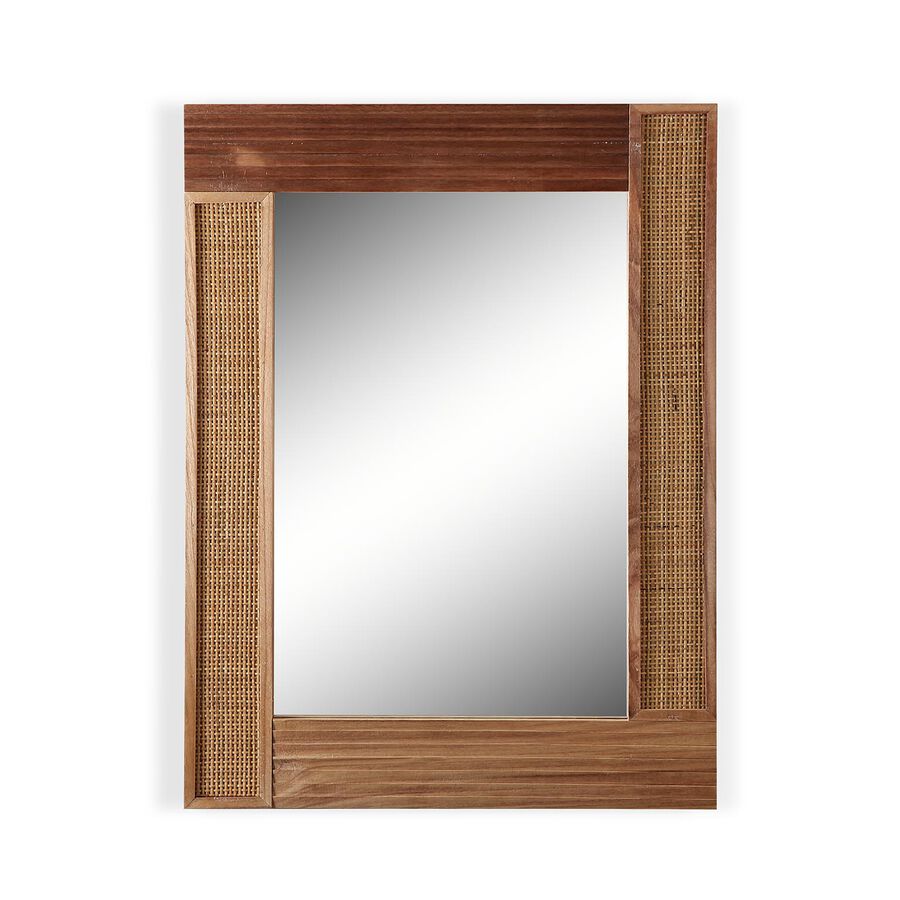 Espejo de pared rectangular de ratán Caribe 60X80cm