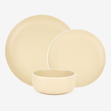 Vajilla de 18 piezas de cerámica beige Galar