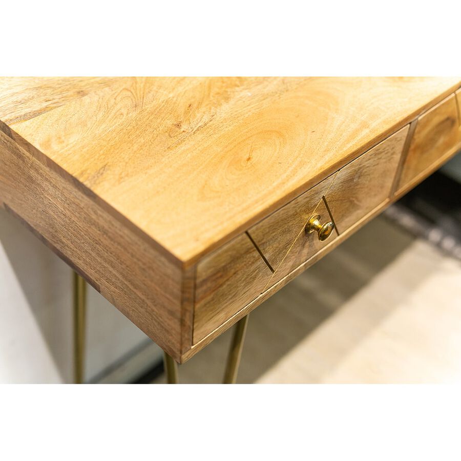 Escritorio de madera de mango 115x40x82cm Clau&Chloe