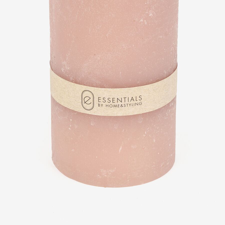 Vela decorativa cilindro rosa Kanea &Oslash;7x14cm