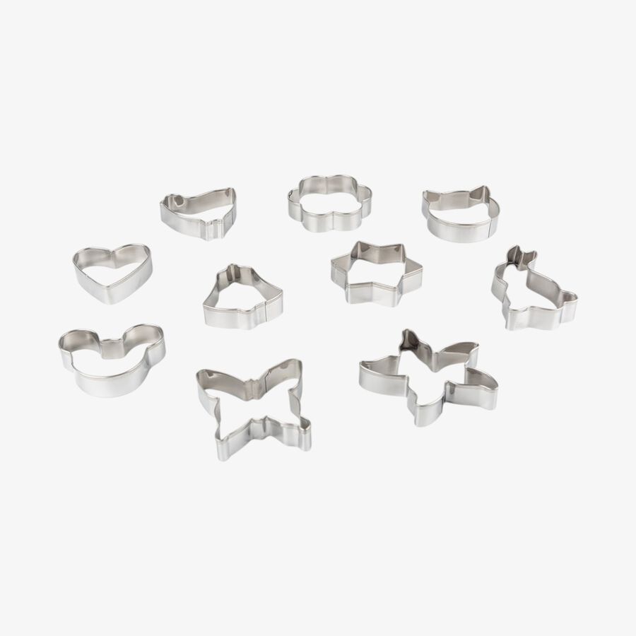 Set de 10 formas para cortar galletas de acero inoxidable