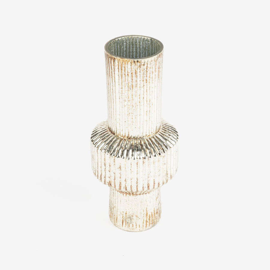 Jarrón de cristal cobre brillante Ø11x25cm