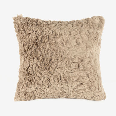 Funda de cojín de pelo beige 45x45cm