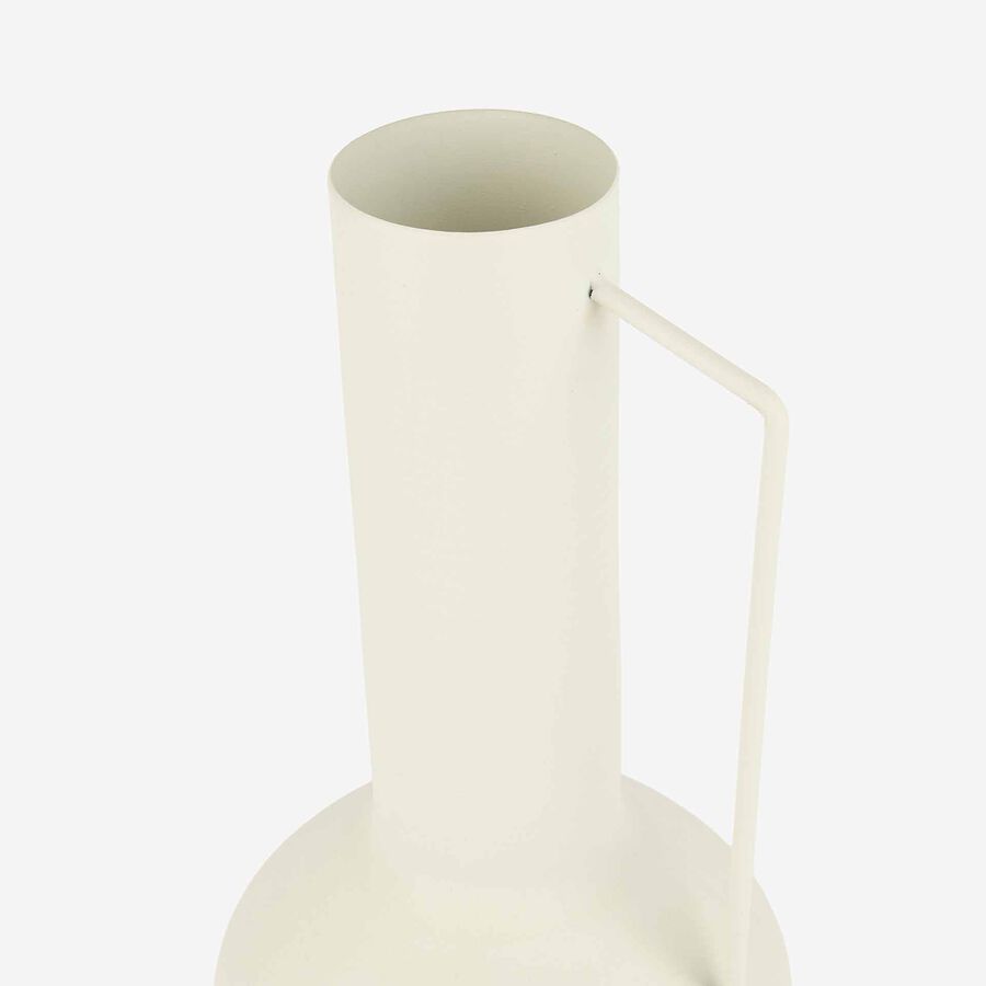 Jarron de zinc 17x17x34cm blanco Zen
