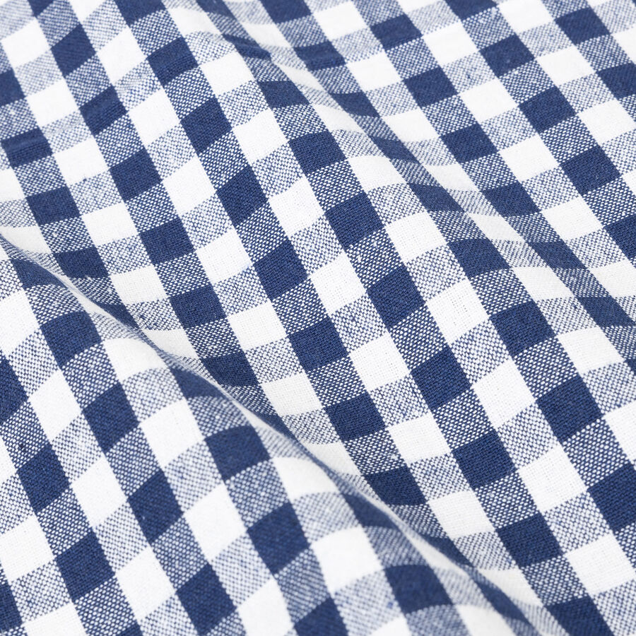 Mantel azul de algod&oacute;n Vichy 150x150cm