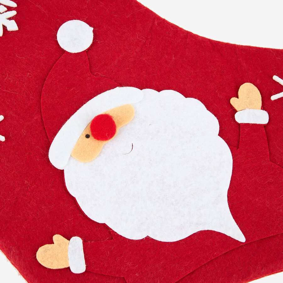 Calcetín de fieltro rojo Santa Claus 22x37cm