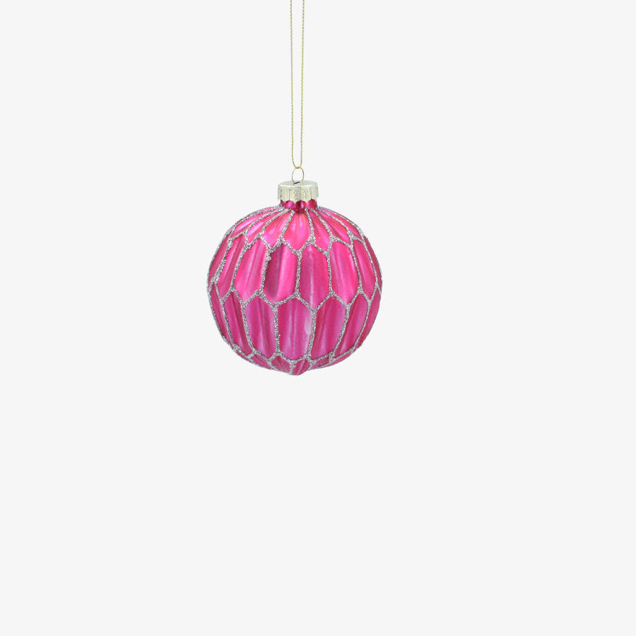 Bola de Navidad rosa de cristal &Oslash;8cm