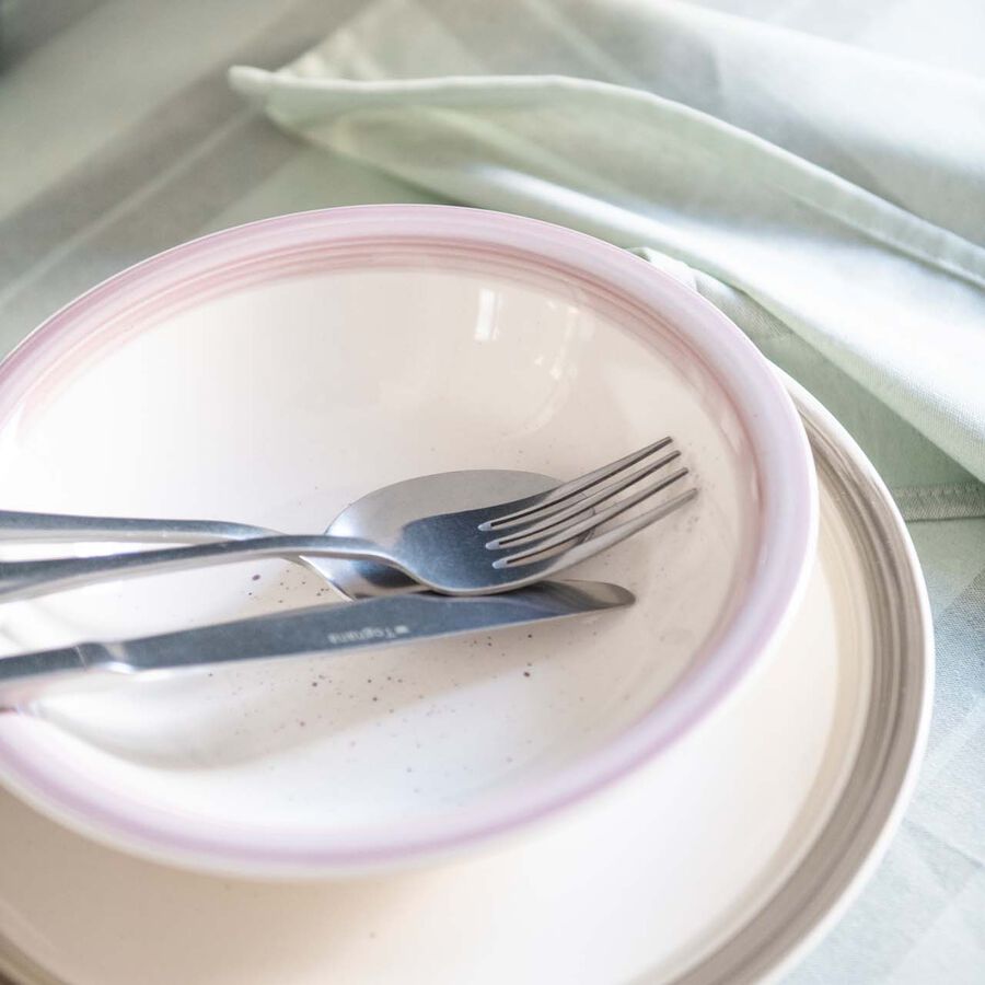 Servilleta de algod&oacute;n reciclado rayas verde 45x45cm