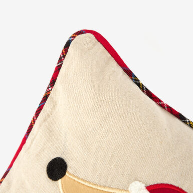 Funda de cojín Perro con jersey de tartán 30x45cm