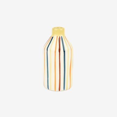 Jarr&oacute;n de cer&aacute;mica rayas multicolor Tibor &Oslash;7x15cm