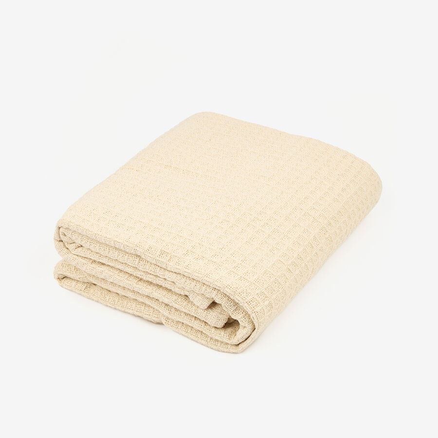 Plaid de algodón natural Waffle 160x130cm