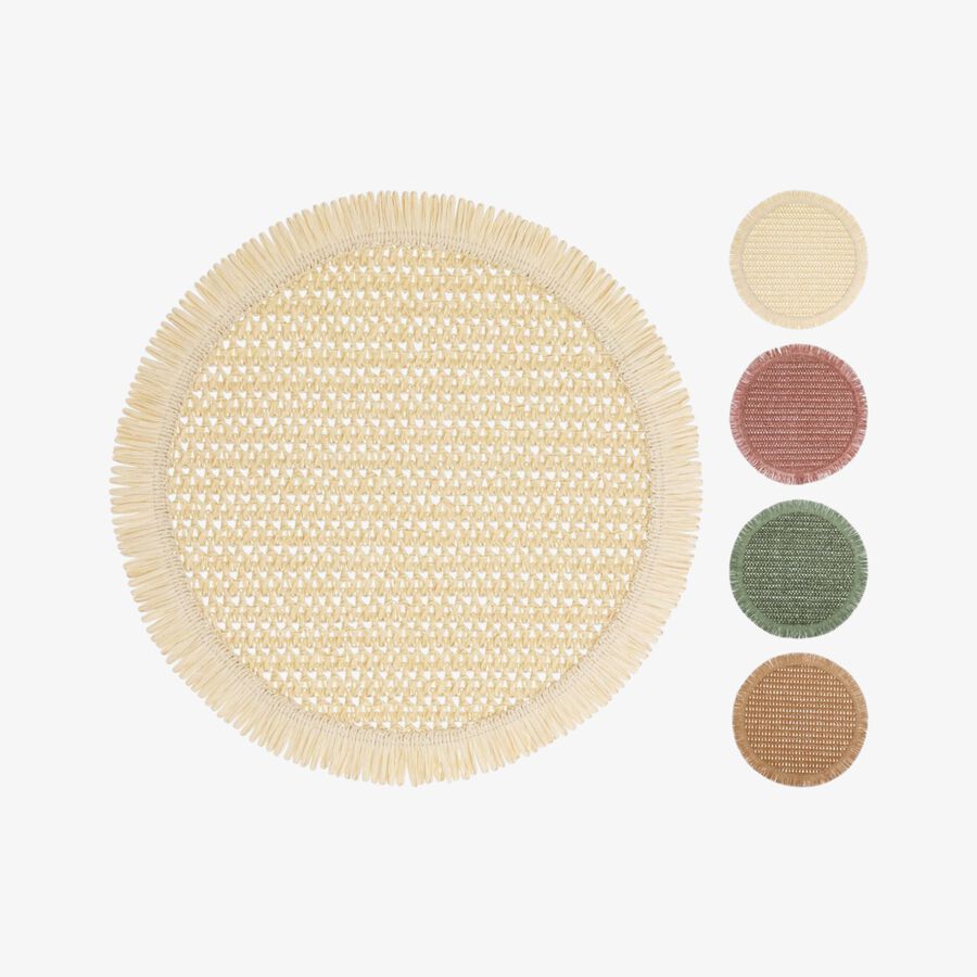 Set de 4 manteles individuales de fibras naturales &Oslash;38cm