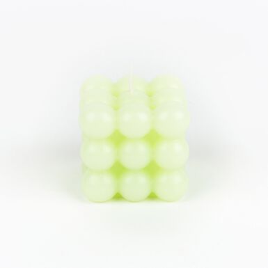 Vela decorativa verde Cubic 6x6cm