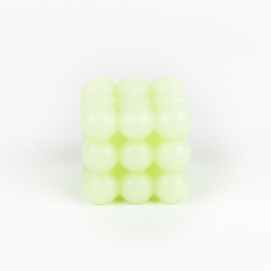 Vela decorativa verde Cubic 6x6cm