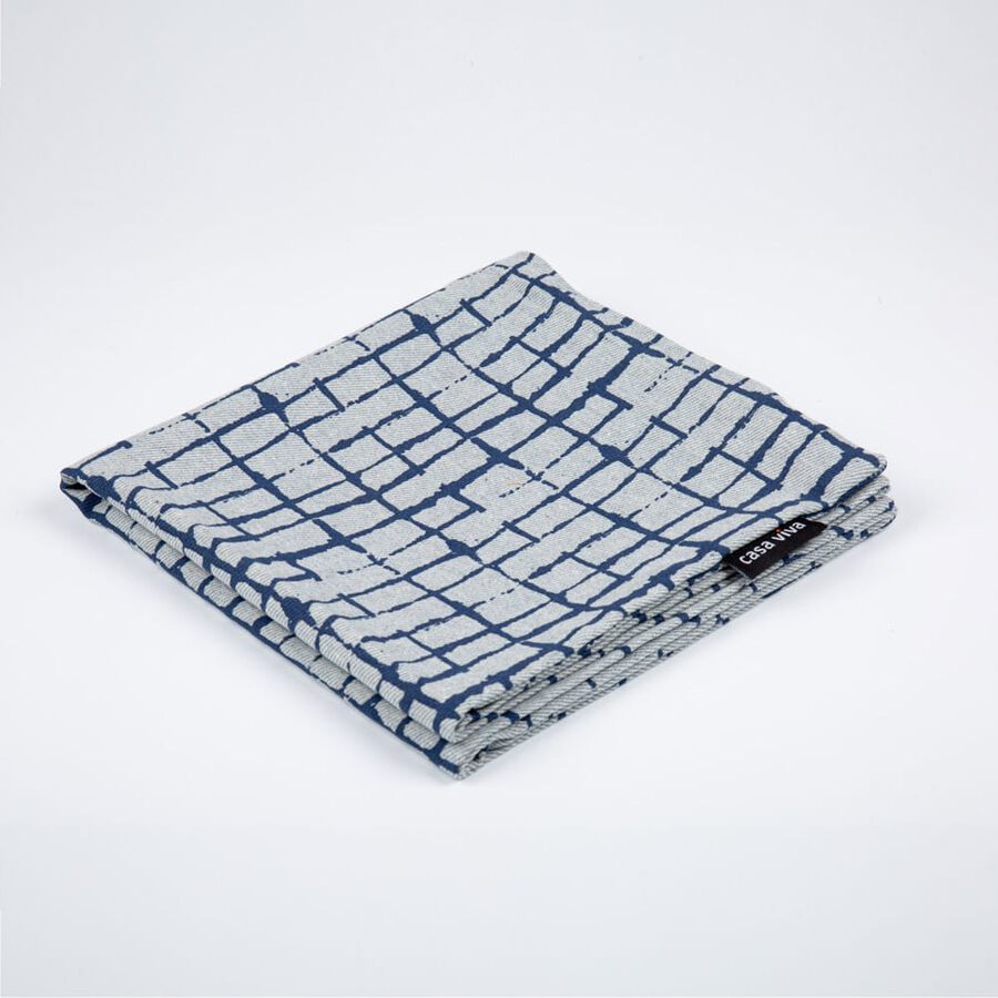 Funda de cojín de algodón azul Kurten 45x45cm