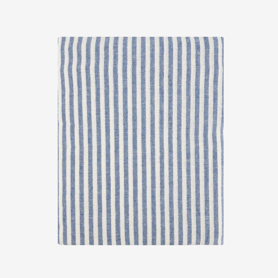 Mantel de algod&oacute;n azul Raya fina 150x150cm