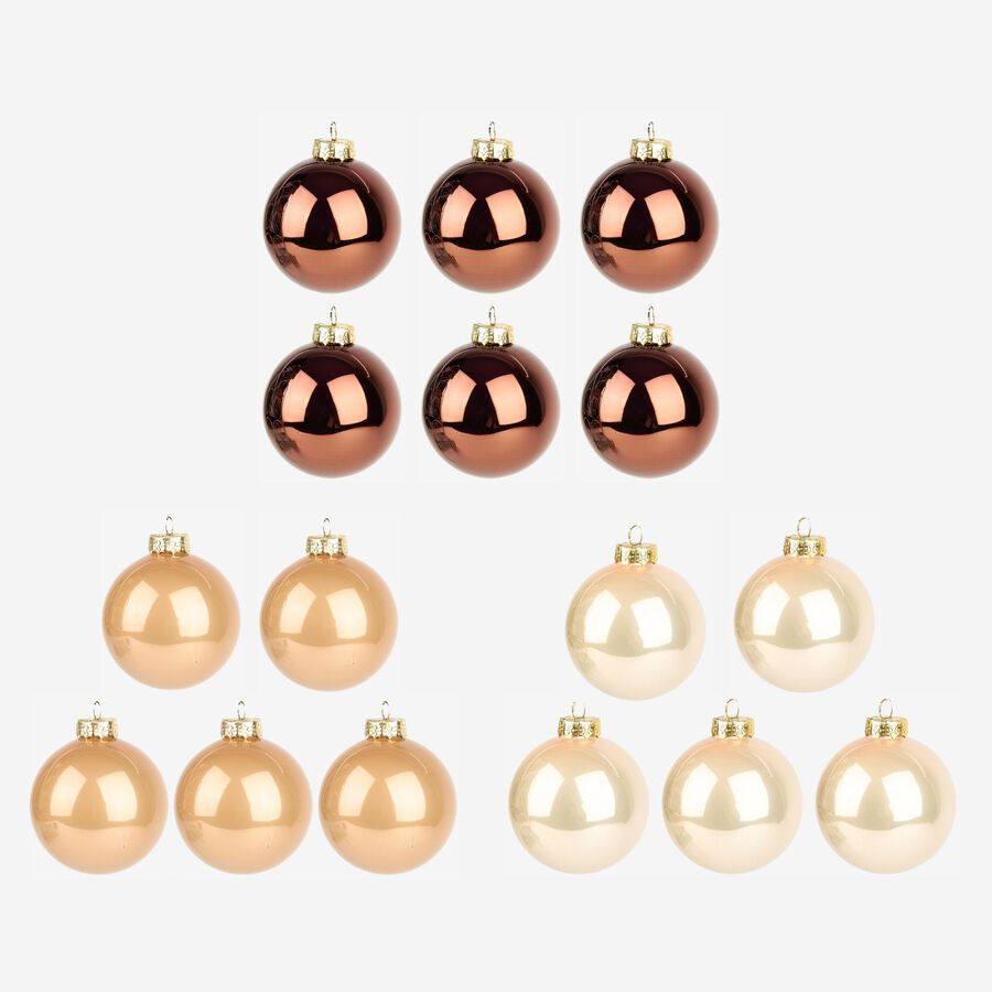 Set de 16 bolas decorativas Navidad &Oslash;13cm