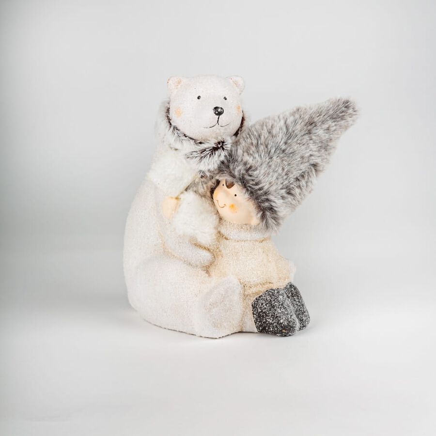 Figura Arctic de cer&aacute;mica ni&ntilde;o con oso