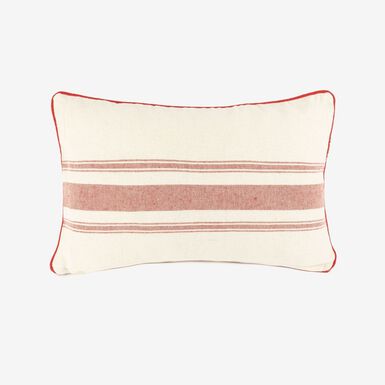 Funda de coj&iacute;n de algod&oacute;n con rayas rojas Niza 30x45cm