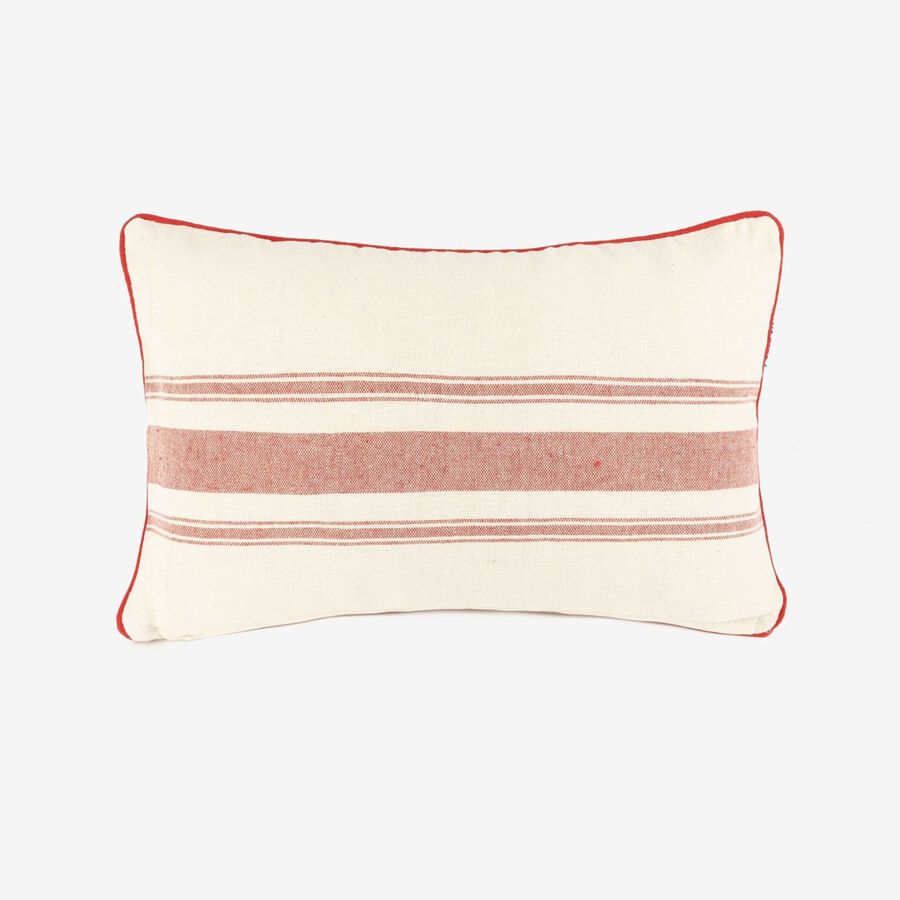 Funda de coj&iacute;n de algod&oacute;n con rayas rojas Niza 30x45cm