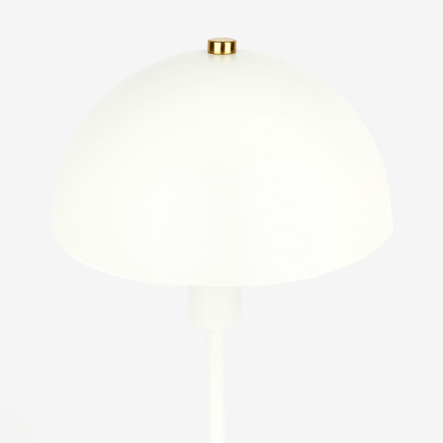 L&aacute;mpara de mesa de metal blanca Jeyne 18x36cm