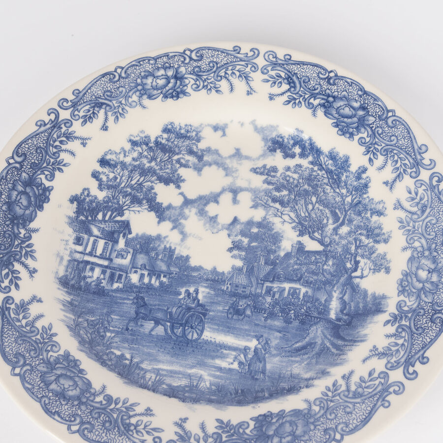 Vajilla de porcelana 18 piezas de gres azul England