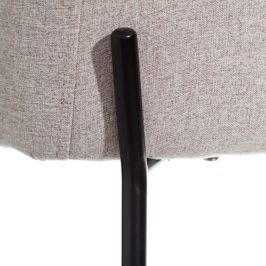 Set de 2 sillas de comedor con reposabrazos de metal beige Caleb 52x53x77cm