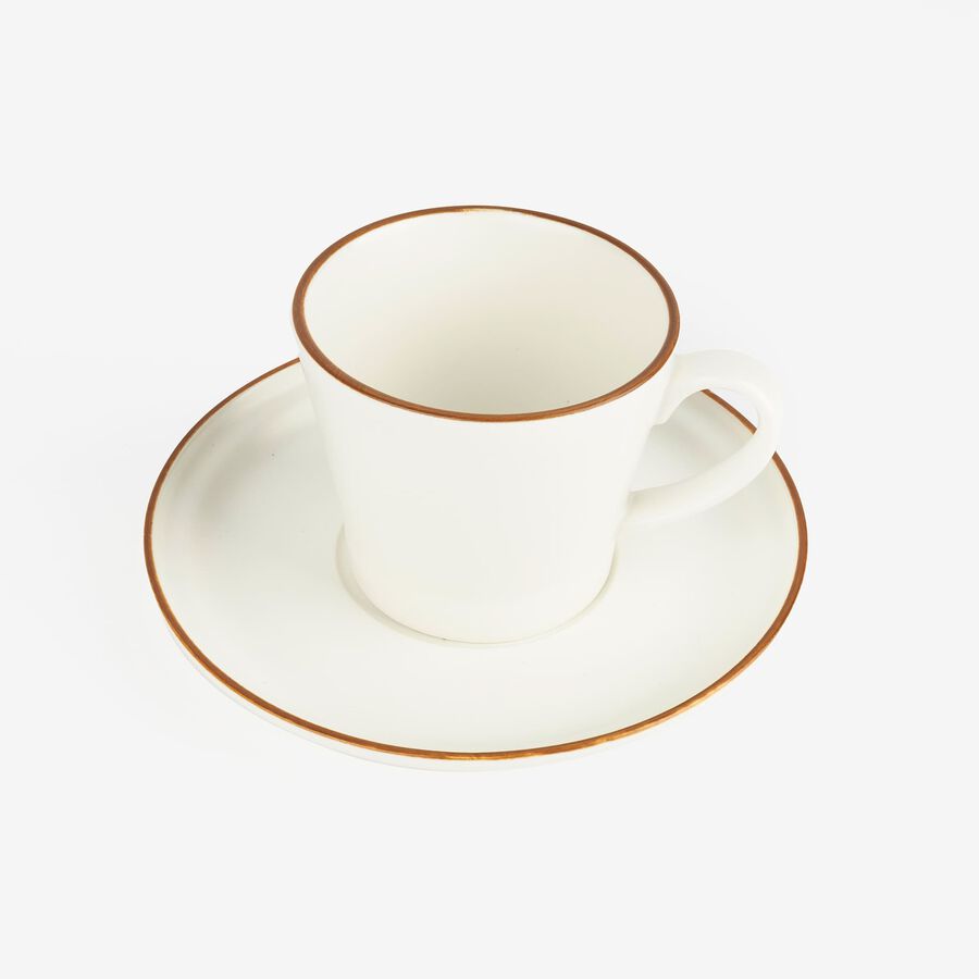 Taza de t&eacute; con plato de porcelana blanca Zuria 2