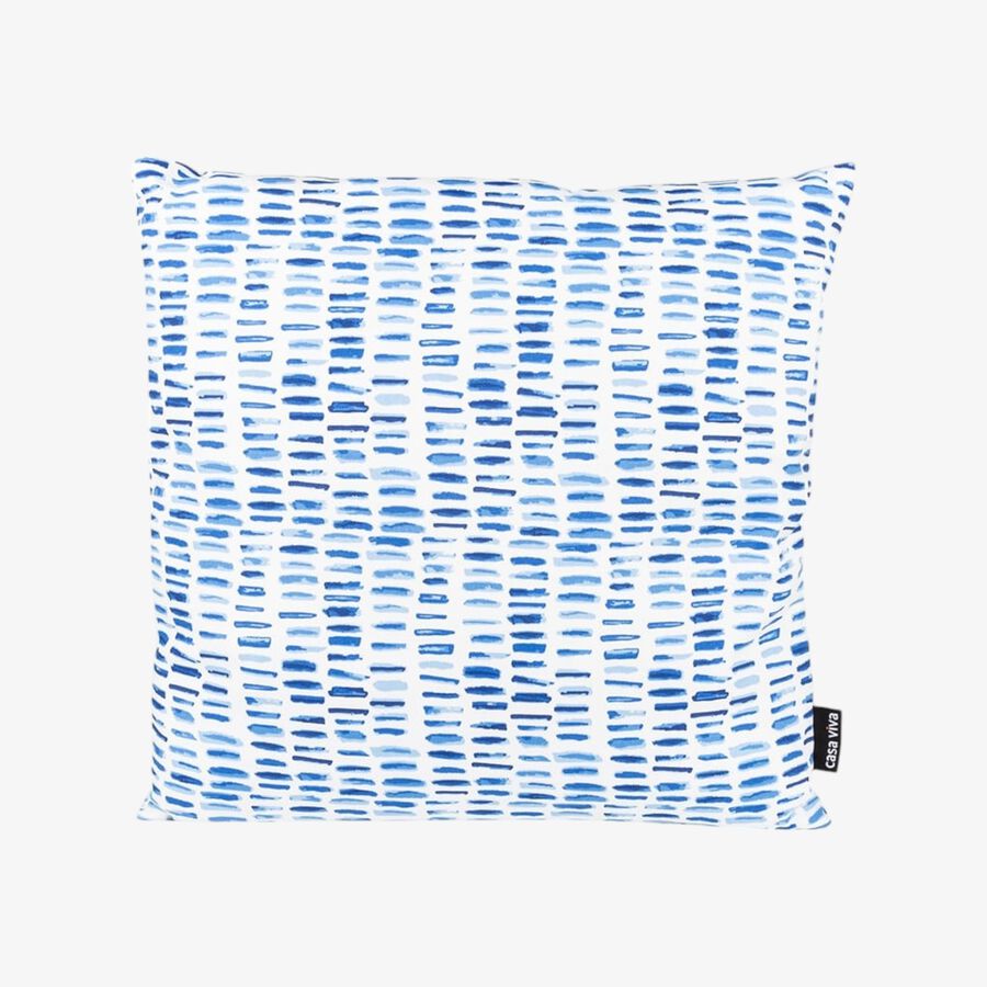 Cojín de exterior azul y blanco 43x43cm