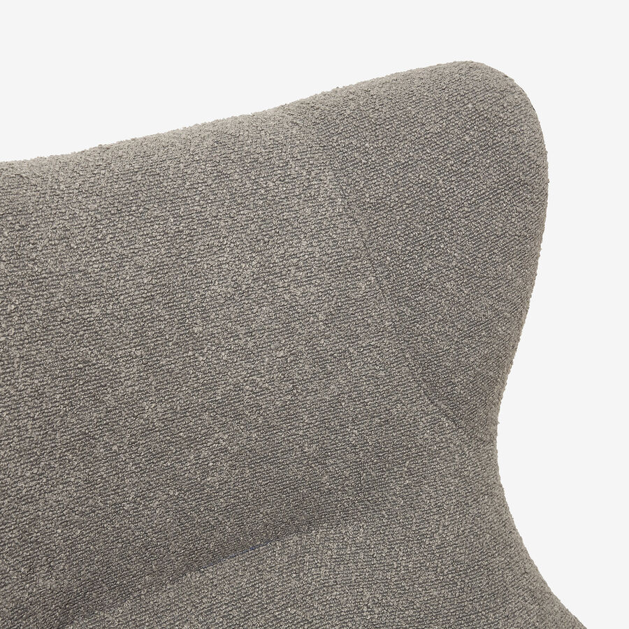 Butaca giratoria gris con puf Brida 86x80x102cm Clau&Chloe