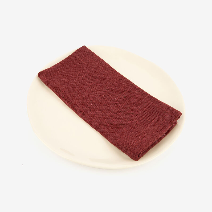 Set de 2 servilletas de algodón vino pespunte crudo Arosa 43x43cm