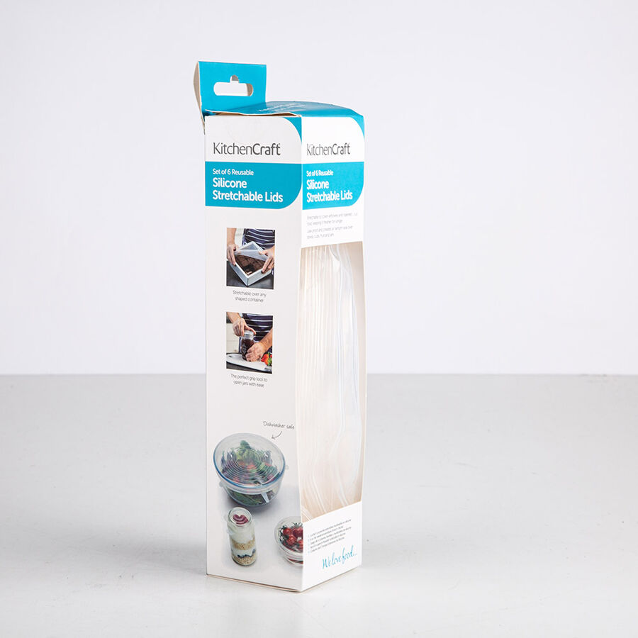 Set de 6 tapas de silicona reutilizables