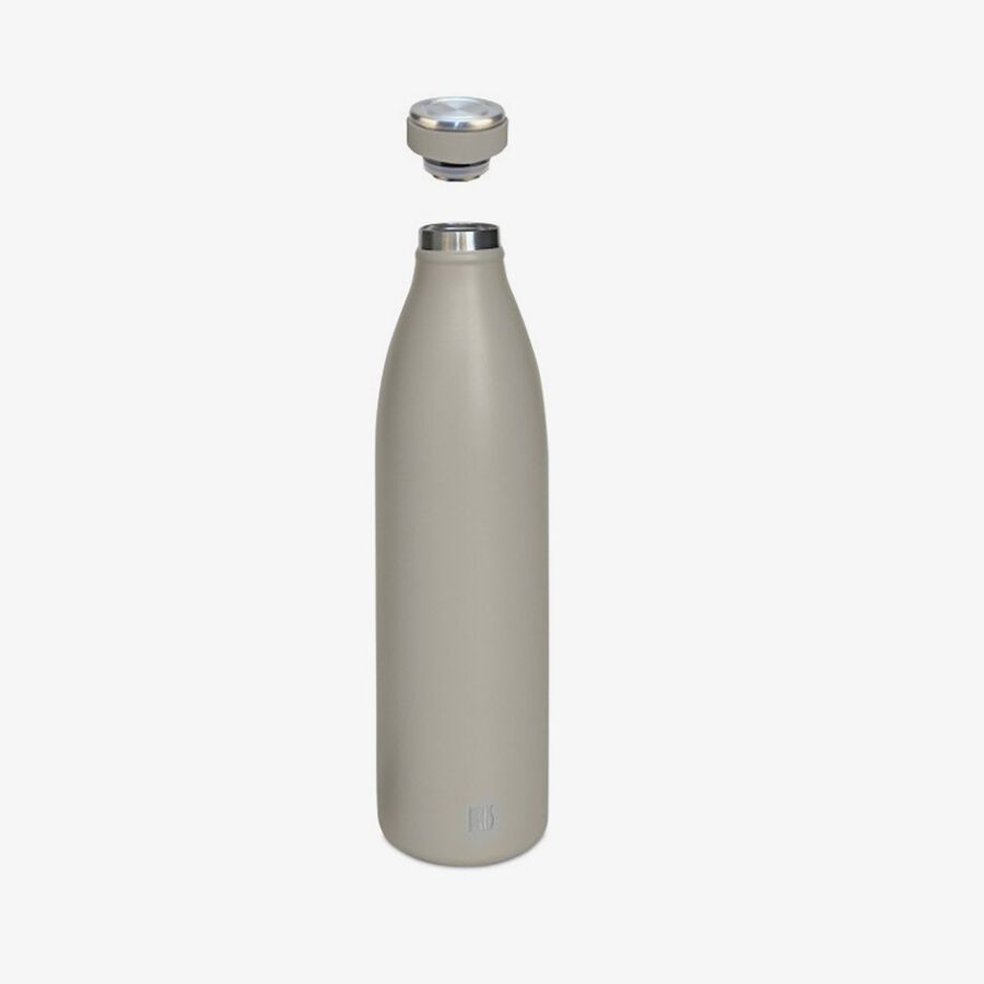 Botella termo beige de acero inoxidable 1L