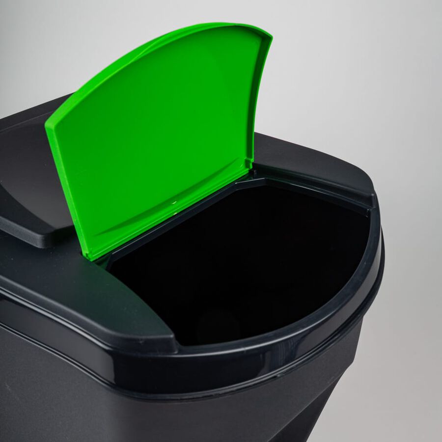 Set de 3 cubos de reciclaje de plástico 40x30x34cm