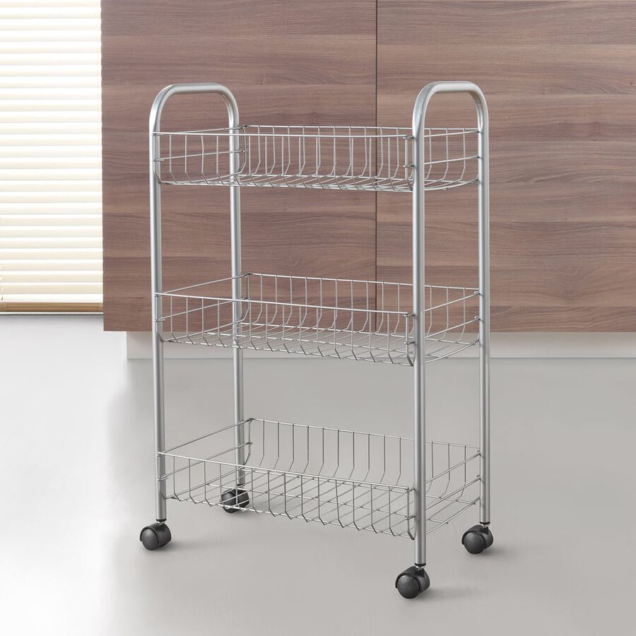 Carro de metal con 3 estantes Akila 41x26x64cm
