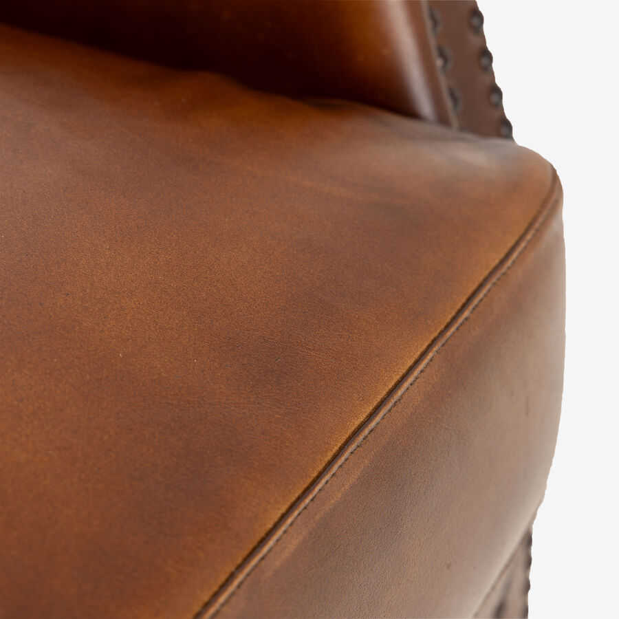 Butaca de piel marrón Chester 65x72x80cm