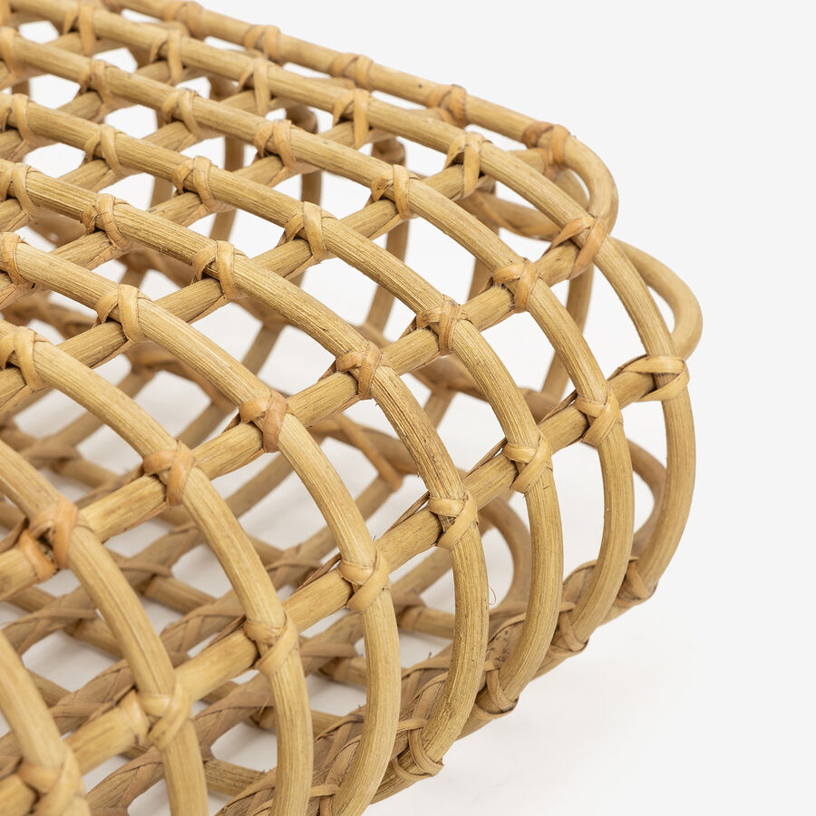 Mesa de centro de ratán natural 70x70x22cm