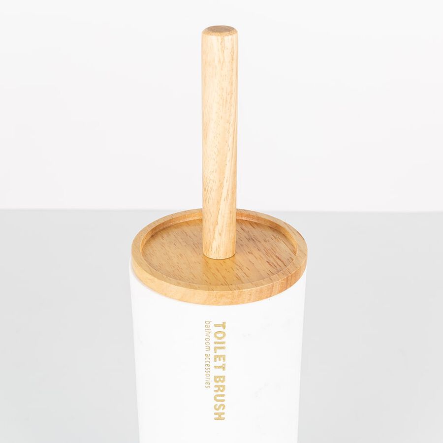 Escobillero de plástico y madera Lea Ø10x38cm