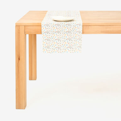 Camino de mesa de algodón flores 35x150cm