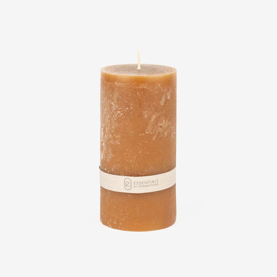 Vela decorativa cilindro marrón Kanea Ø7x14cm