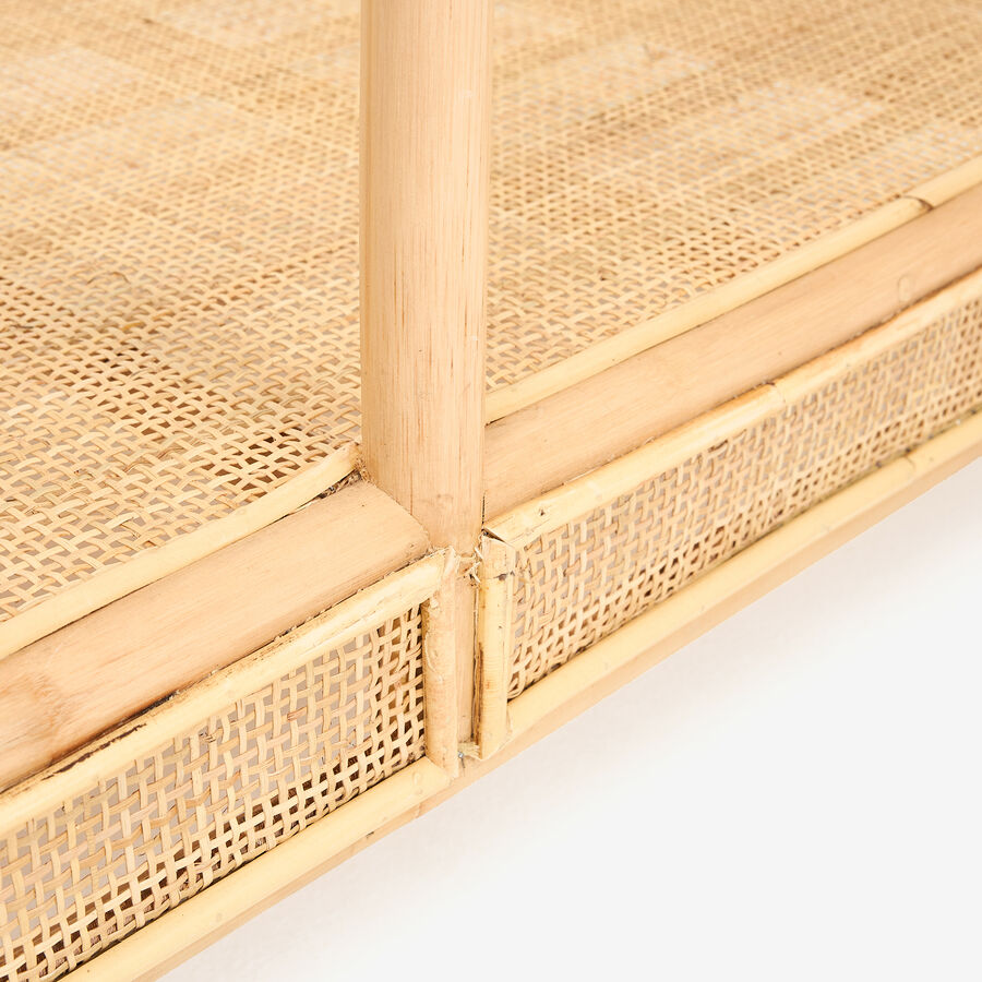 Mesa de centro de ratán y cristal Corvo 110x60x40cm