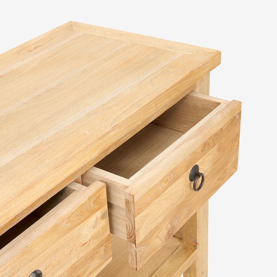 Mueble de cocina de madera de olmo reciclada Tulsa 120x40x90cm