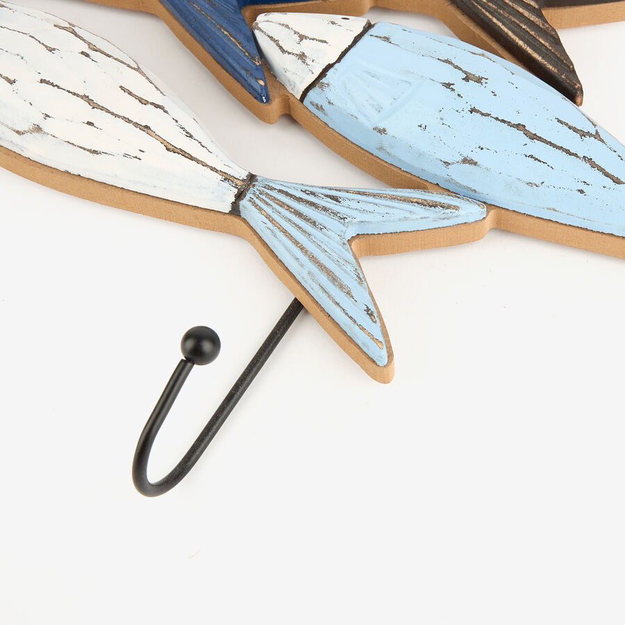 Perchero de pared de madera Sea 62x3x16cm