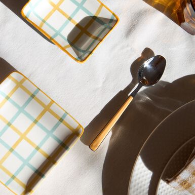 Cuchara de mesa de acero inoxidable amarilla Gelb