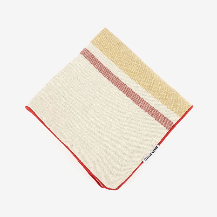Funda de cojín de algodón con rayas rojas Niza 45x45cm