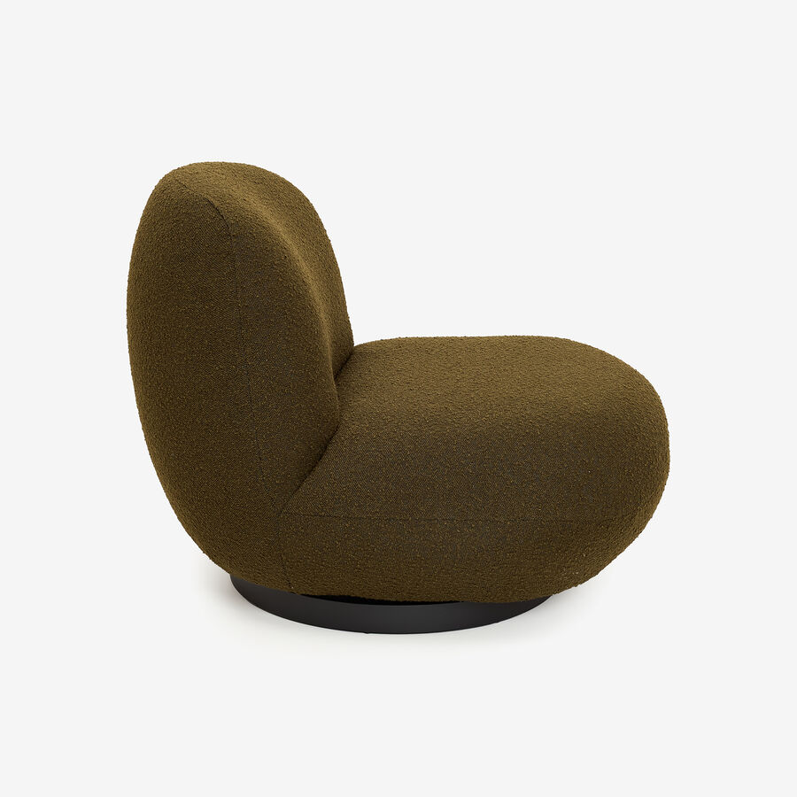 Butaca en tejido bouclé verde oliva Pacha 81x95x71cm Clau&Chloe